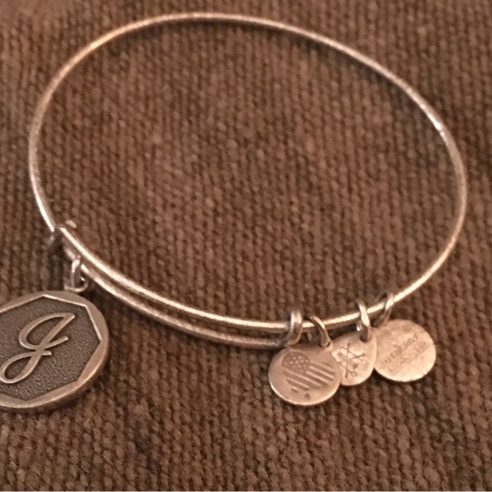 Alex and Ani Silver Initial Charm Bracelet